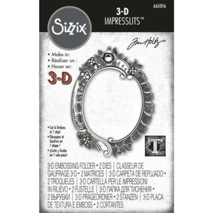 Tim Holtz Sizzix 3-D Impresslits Embossing Folder - Floral Frame - 665016 - Picture 1 of 2