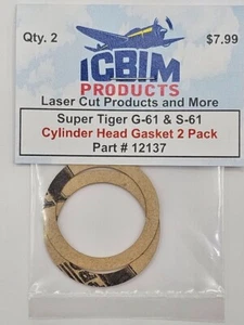 Super Tiger, Tigre G61 & S-61 Cylinder Head Gasket 2 Pack NIP - Picture 1 of 1