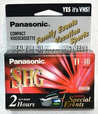 Panasonic VHS-C TC-40 SHG 2 horas - Formulado para eventos especiales - Nuevo sellado Foto 1 de 4