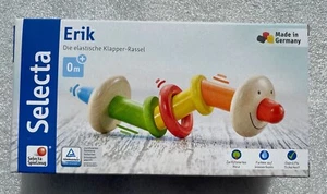 Selecta Babywelt Erik Greifling Klapper-Rassel Babyspielzeug Holzspielzeug 61031 - Bild 1 von 10