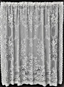 Fontaine 60" x 85" Cotton Blend White Lace Panel Livingroom Bedroom Dining Room - Picture 1 of 3