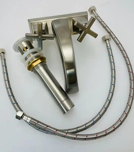 Newater Two Handles Basin Mixer 3001032 Brushed Nickel - Picture 1 of 6