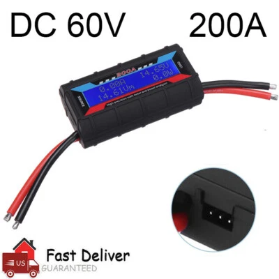 For RC Battery Solar Power 200A LCD DC Digital Monitor Volt Amp Meter Analyser
