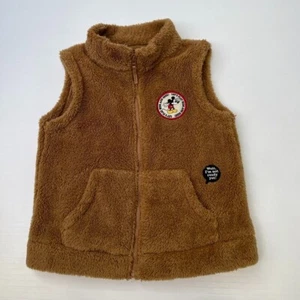 Uniqlo Vest Boy 8 Disney Mickey Donald Youth Sleeveless Jacket Hide Seek Pockets - Picture 1 of 12