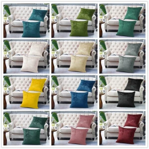 Pack of 2 Textured Velvet Soft Solid Decorative Square Throw Pillow Covers Set - Picture 1 of 177