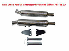 AEW 201 Chrome Exhaust Muffler Silencer Pair Royal Enfield GT & Interceptor 650 
