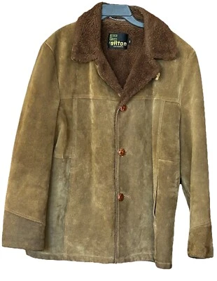 Abrigo de gamuza marrón Silton Of CA de colección para hombre talla 42 forro de piel sintética retro occidental Foto 1 de 4