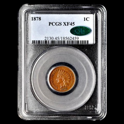 1878 INDIAN HEAD CENT ✪ PCGS XF-45 CAC ✪ 1C EXTRA FINE EF SCARCE DATE ◢TRUSTED◣ Cover