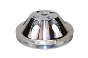 Small Block Chevy Polished Aluminum Water Pump Pulley short single groove billet - Picture 1 of 2