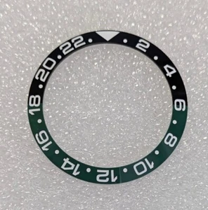 38MM BLACK GREEN GMT CERAMIC BEZEL INSERT FOR SEIKO SKX007 (SLOPED) - Picture 1 of 1