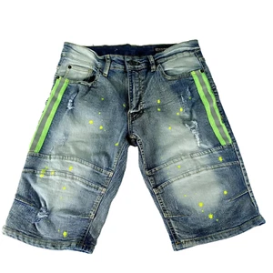 Southpole Shorts Green Tape Mens Size 29 Slim Four Way Stretch Flex Jorts Y2K - Picture 1 of 11