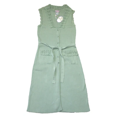 Nuevo con etiquetas Abrigo Suéter April Cornell Sweet Devine en Cárdigan Crochet Verde Aqua S Foto 1 de 4