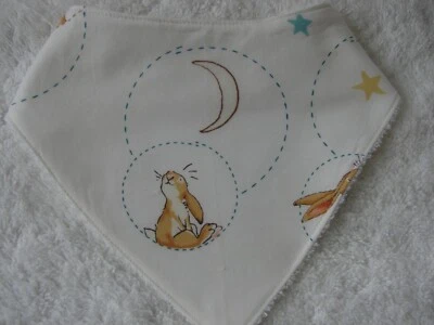 Guess How Much White Bandana Dribble Bib Cotton Front Towelling Back Handmade - image 1 of 2