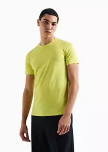 Armani Exchange Men's Basic Pima Crew Neck Tee, Cyber Yellow, M - Picture 1 of 3