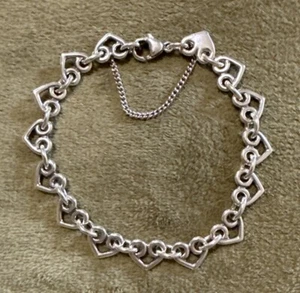 JAMES AVERY SCROLL HERZ GLIEDER-BETTELARMBAND STERLINGSILBER GRÖSSE SMALL 7" - Bild 1 von 5