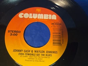 JOHNNY CASH, WAYLON JENNINGS - EVEN COWGIRLS GET THE BLUES / AMERICAN BY BIRTH - Picture 1 of 3