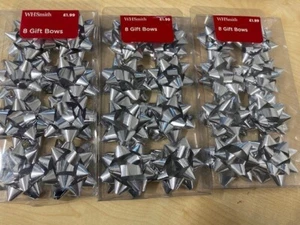 WH Smith 8 Arcos de Regalo Plata x 3 Paquetes - TOTALMENTE NUEVO - Imagen 1 de 1