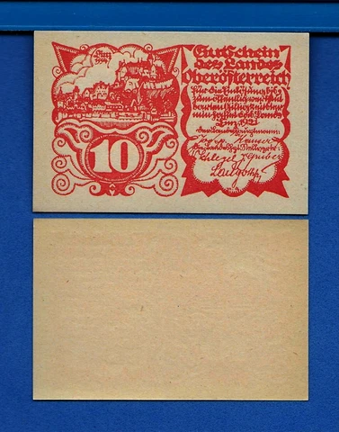 Austria S119a 10 Heller Year 1921 Uncirculated Banknote Cover