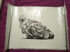 Mick Doohan Honda NSR500 Grand Prix Motorcycle Racing B&W Drawing Print