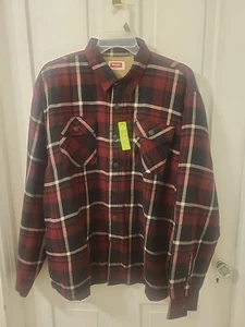 Wrangler Heavyweight Sherpa Lined Flannel Long Sleeve Shirt Work Jacket Mens XL - Picture 1 of 16