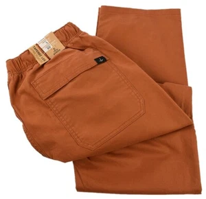 PRANA Mens Clay MOJAVE Tapered Leg Elastic Waist Cotton Stretch Pants LARGE NWT - Picture 1 of 3