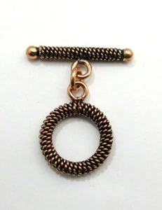6 SET 18X27MM SOLID COPPER BALI TOGGLE CLASP ANTIQUE COPPER 565 RR - Picture 1 of 1