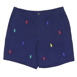 Polo Ralph Lauren Multi-Pony Cotton Sweat Shorts - Navy (Multi-Color ponies) - - Picture 1 of 4