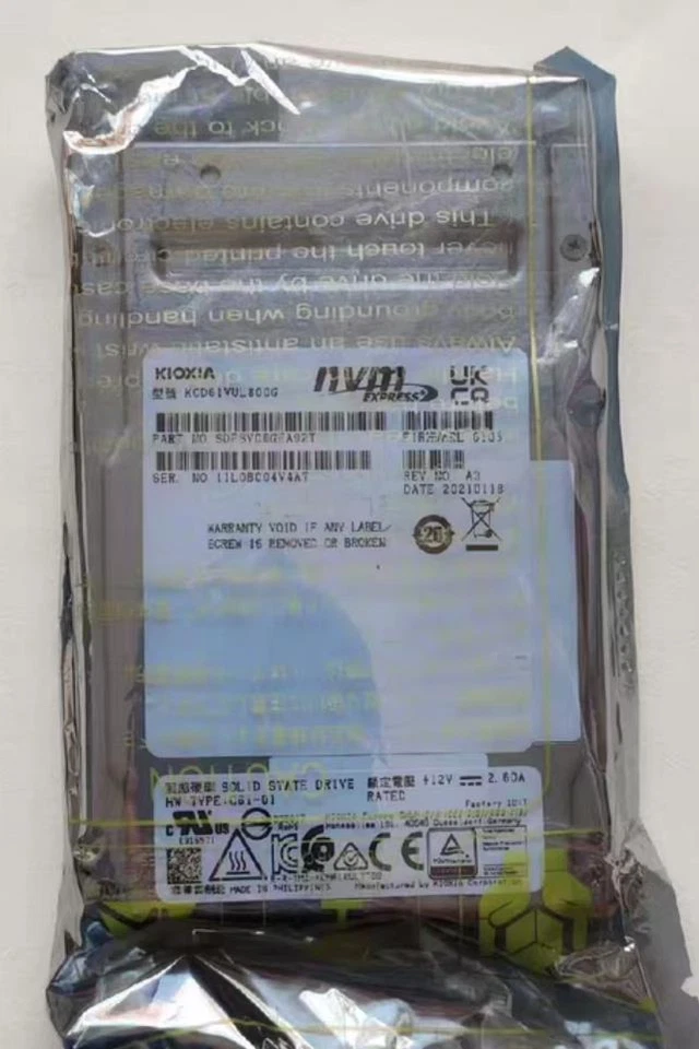 New KIOXIA CD6 800GB SSD U.2 KCD61VUL800G NVME PCIe4.0 X4 3DWPD - Image 1 of 1