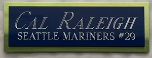 CAL RALEIGH MARINERS NAMEPLATE FOR AUTOGRAPHED Signed Baseball Display CUBE CASE - Picture 1 of 5