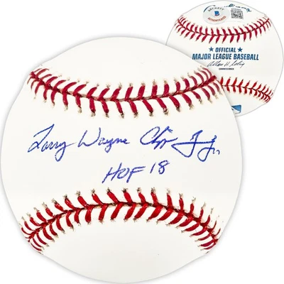 Chipper Jones Signed MLB Baseball Atlanta Braves Full Name Sig "HOF 18" Beckett - Image 1 of 4