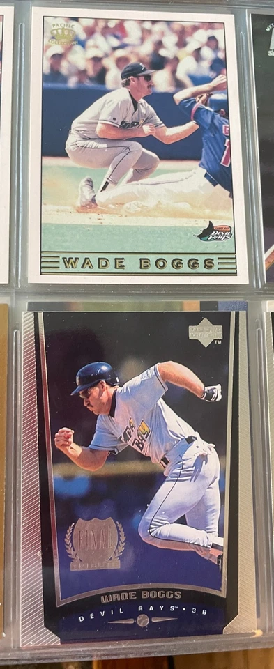 Wade Boggs 2 card lot 1999 Pacific Crown #272 Upper Deck #210 Devil Rays - Image 1 of 1