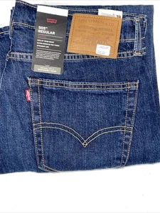 Levi's Premium 505 Regular Fit Eco Ease Stretch Jeans Dark Wash – Choose Size - Picture 1 of 7