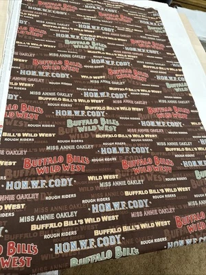 Windham Acolchado Tela Buffalo Bills Wild West Annie Oakley áspero jinetes marrones Foto 1 de 4