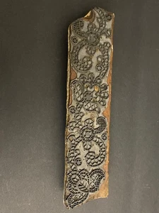 Antiker Druck Stanzen Buchdruck Block Holz aufwendiges Metall Design Bordüre - Bild 1 von 13