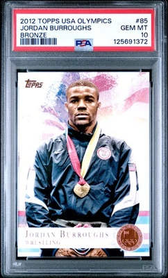 Equipo Olímpico de Estados Unidos Topps 2012 bronce Jordan Burroughs lucha libre #85 PSA 10 Foto 1 de 2