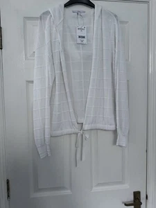 Next White Hooded Lightweight Cardigan Size Medium - Picture 1 of 4