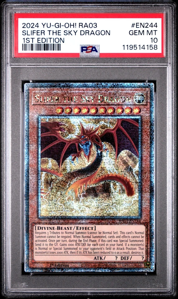 YU-GI-OH! RA03-CUARTO SIGLO BONANZA EN244 SLIFER THE SKY 1ª EDICIÓN QCR PSA10 Foto 1 de 1