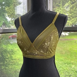 Auden Olivgrün Blumen Spitze Bralette Verstellbare Träger Damen Gr. M - Bild 1 von 5