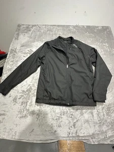 Asics Running Jacket Mens Size Medium Black Lined Zip Up Windbreaker Workout EUC - Picture 1 of 8