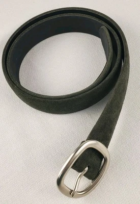 Honors Y2K Genuine Pig Suede Medium Women’s Belt Hunter Green 1" W x 37.5" L - Image 1 of 4