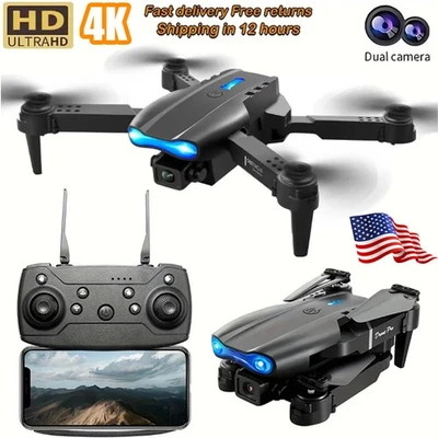 RC Drone With 4K HD Dual Camera WiFi FPV Foldable Quadcopter Aircraft +4 Battery - Image 1 of 4