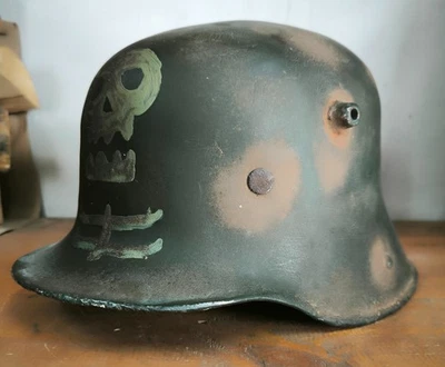 Helmet german M16 ORIGINAL Imperial German WWI WW1 rare has number - Image 1 of 4