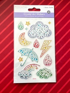 RARE & ONLY 1 - BEAUTIFUL CRYSTAL GEM WEATHER CLOUDS 3D STICKERS - SHIPS FREE - Picture 1 of 1