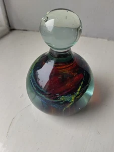Vintage Mdina Glas Briefbeschwerer Top Knoten Griff Glockenform ungewöhnliche rote Farbe - Bild 1 von 10