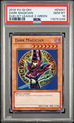 PSA 10 POP 3 DL11-EN001 Dark Magician GREEN RARE Duelist League 2 2010 Yugioh - Image 1 of 2