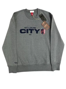 NWT Men's Mitchell & Ness MLS St. Louis City SC Gray Sweatshirt - Size Medium - Picture 1 of 7