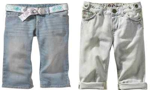 NEW Gap kids/baby girl jean denim pedal pusher jeans capris cropped pants  - Picture 1 of 2