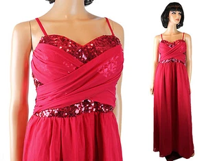 NWT Chi Chi London Gown 10 M Long Red Chiffon Sequin Dress Strapless Sleeveless - Picture 1 of 7