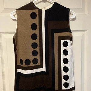 Gio Luigi for Fairfield Geometric Op Art Sleeveless Shirt - Picture 1 of 5