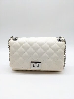 INC Mini Ajae Acolchado Imitación Cuero Solapa Sobre Bandolera Bolso de Hueso~ Foto 1 de 4